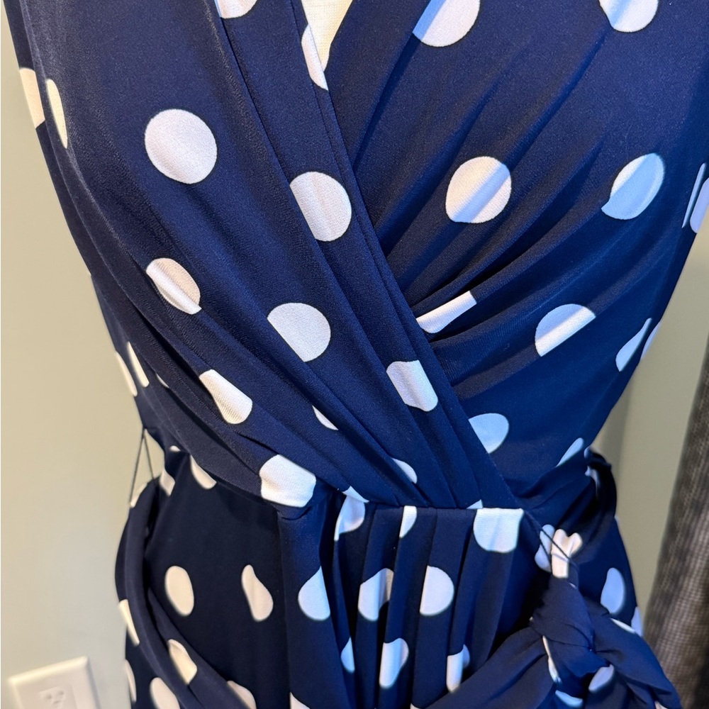 Eliza J. Navy Polka Dot Dress - classy look! - Picture 5 of 12
